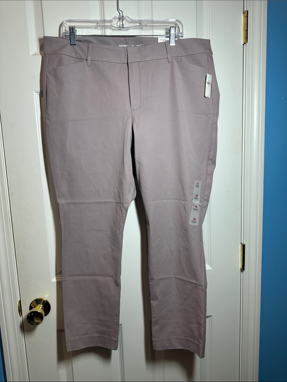 NWTS Old Navy Women's Hig Rise Pixie Skinny Ankle Pants in Mauve Taupe Sz 18